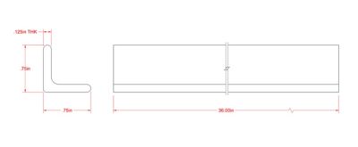 Image showing  SteelWorks 1/8 in. x 3/4 in. x 3 ft. Weldable Hot-Rolled Steel Angle