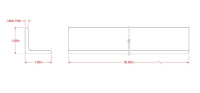 Image showing  SteelWorks 1/8 in. x 1 in. x 3 ft. Weldable Hot-Rolled Steel Angle