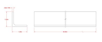 Image showing  SteelWorks 1/8 in. x 1-1/4 in. x 3 ft. Weldable Hot-Rolled Steel Angle