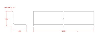 Image showing  SteelWorks 1/8 in. x 1-1/4 in. x 6 ft. Weldable Hot-Rolled Steel Angle