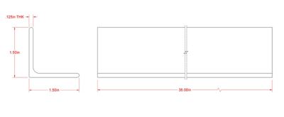 Image showing  SteelWorks 1/8 in. x 1-1/2 in. x 3 ft. Weldable Hot-Rolled Steel Angle