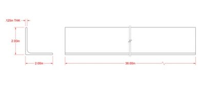 Image showing  SteelWorks 1/8 in. x 2 in. x 3 ft. Weldable Hot-Rolled Steel Angle