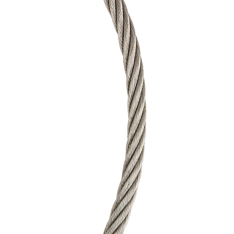 Koch Industries 1/4 in. Wire Rope Cable, 7x19, Stainless Steel, Sold By the Foot