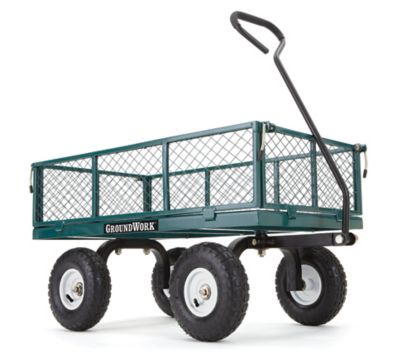 GroundWork 4 cu. ft. 800 lb. Capacity Steel Garden Cart