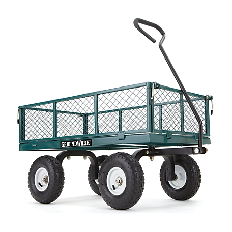 GroundWork 4 cu. ft. 800 lb. Capacity Steel Garden Cart