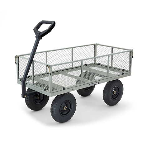 GroundWork 6 cu. ft. 1,000 lb. Capacity Steel Garden Cart at