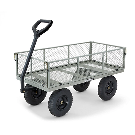 GroundWork 6 cu. ft. 1,000 lb. Capacity Steel Garden Cart