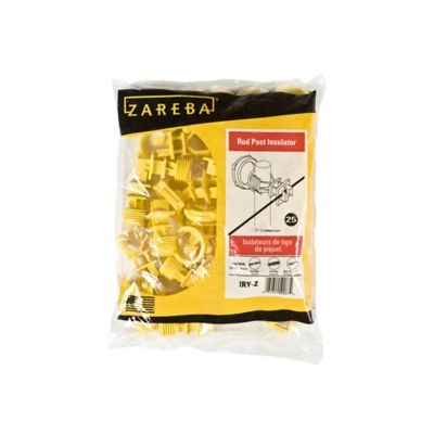 Zareba Rod Fence Post Insulators, Yellow, 25 pk.
