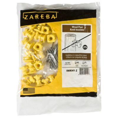 Zareba Economy Wood Fence Post Insulators, Black, 25 pk.