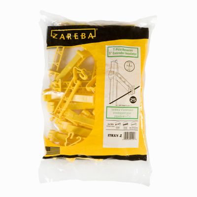Zareba Backside T-Post Insulators, Yellow, 25 pk.