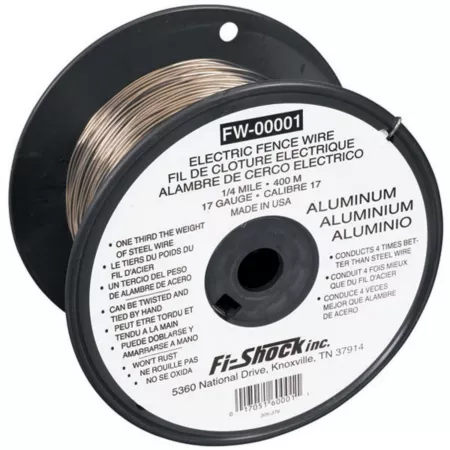 Fi-Shock 1/4 Mile x 90 lb Aluminum Fence Wire 17 Gauge Electric Fence Wire & Tape