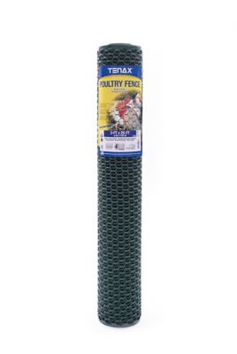 Tenax 0.75 in. Mesh x 25 ft. x 3 ft. Green Poultry Netting/Chicken Wire Tenax Green Poultry Netting