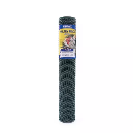 Tenax 3/4 in x 3/4 in Mesh Poultry Fence 25 ft x 3 ft Green Chicken Wire & Poultry Netting