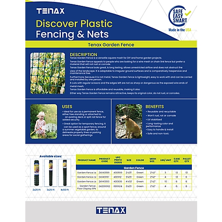 Tenax Plastic Poultry Fence Lightweight Garden Netting, 2' x 25' Roll,  Black, 1 Piece - Kroger