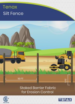 Image showing  100 ft. x 3 ft. Silt Fence and Sediment Control Fence