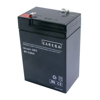 Zareba Solar-Powered Replacement Electric Fence Battery for SP3 and LIS3B Models, 2 in. x 6 in. x 3-4/5 in., 6V