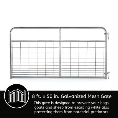 Image showing  8 ft. x 50 in. Galvanized Mesh Farm Gate, 1-3/4 in. Tube