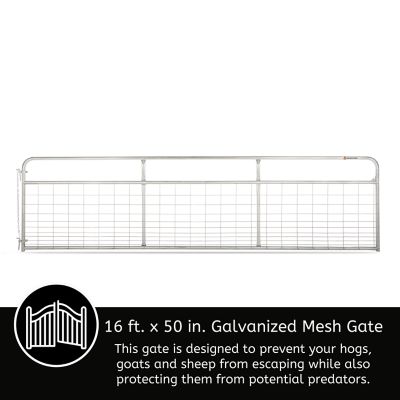 Image showing  16 ft. x 50 in. Galvanized Mesh Farm Gate