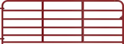 CountyLine 12 ft. x 52 in. 6-Bar Heavy-Duty Tube Gate, 2 in. Tube, Red