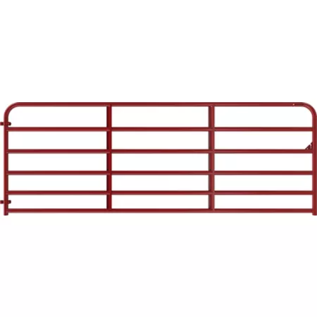 CountyLine Heavy Duty 6-Bar Tubular Gate 12 ft x 52 in 2 in Tubing Red Corral Panels & Gates