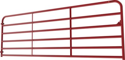 Image showing  12 ft. x 52 in. 6-Bar Heavy-Duty Tube Farm Gate, 2 in. Tube, Red