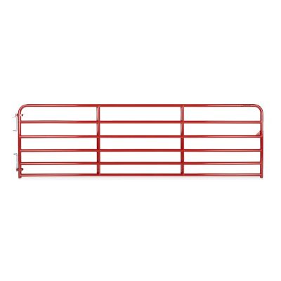 CountyLine 14 ft. x 52 in. 6-Bar Heavy-Duty Tube Gate, Red