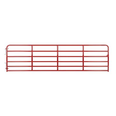 CountyLine 16 ft. x 52 in. 6-Bar Heavy-Duty Tube Farm Gate, 2 in. Tube, Red