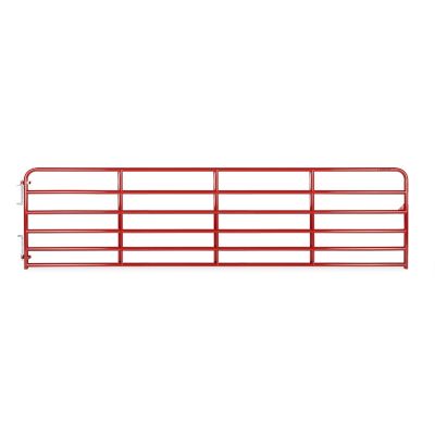 CountyLine 16 ft. x 52 in. 6-Bar Heavy-Duty Tube Gate, 2 in. Tube, Red