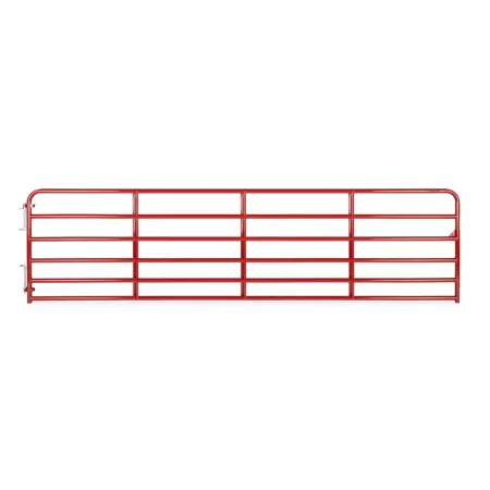 CountyLine Heavy Duty 6-Bar Tubular Gate 16 ft x 52 in 2 in Tubing Red Corral Panels & Gates