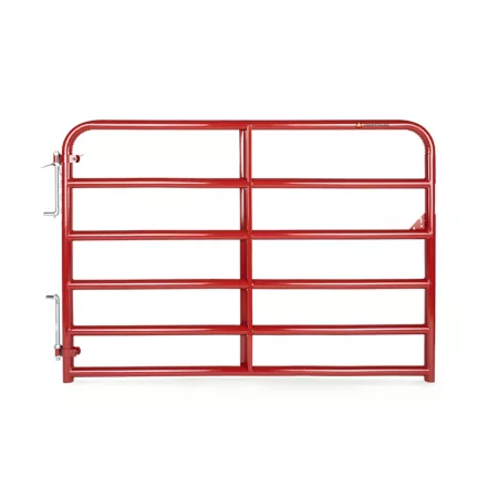 CountyLine Heavy Duty 6 Bar Tubular Gate 6 ft x 52 in 2 in Tubing Red Corral Panels & Gates