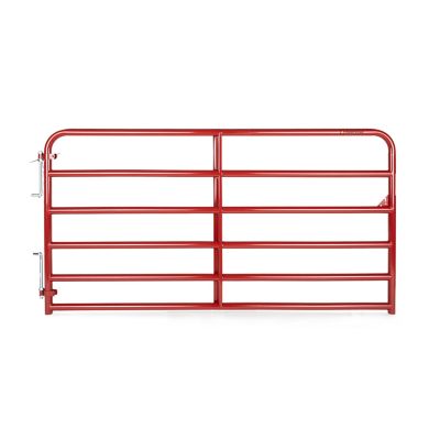 CountyLine 8 ft. x 52 in. 6-Bar Heavy-Duty Tube Gate, 2 in. Tube, Red