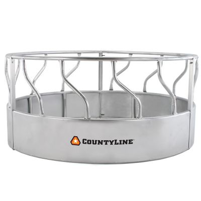 CountyLine 1 Round Bale 8 ft. x 45 in. Galvanized Heavy-Duty Feeder with Skirt