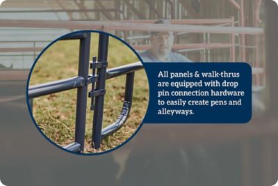 Image showing  10 ft. x 62 in. 6-Bar Galvanized Steel Corral Panel, 1-3/4 in. Tube