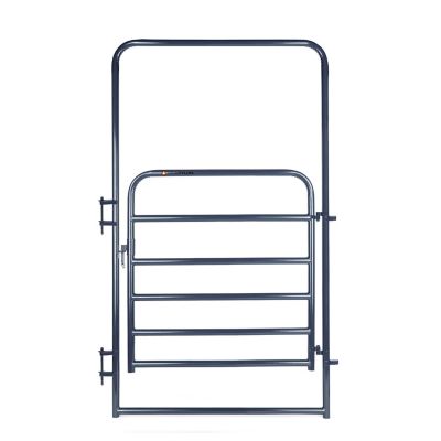 Image showing  4 ft. x 8 ft. 6-Bar Walk-Thru Corral Gate with 8 ft. Frame, 1-3/4 in. Tube, Blue