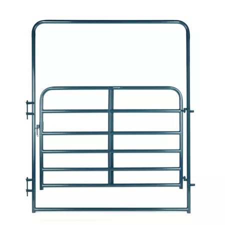 CountyLine Corral 6' x 8' 6 Bar Wide with 8' High Frame 1-3/4" Tubing Blue Corral Panels & Gates