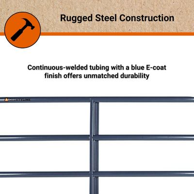 Image showing  6 ft. x 8 ft. 6-Bar Wide Walk-Thru Corral Gate with 8 ft. Frame, 1-3/4 in. Tube, Blue