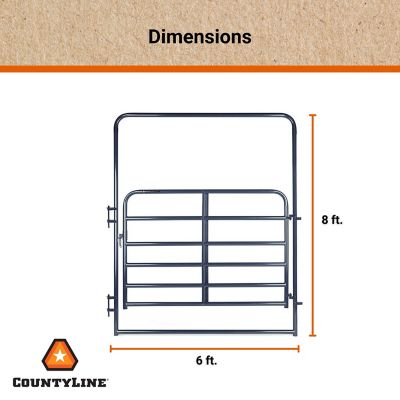 Image showing  6 ft. x 8 ft. 6-Bar Wide Walk-Thru Corral Gate with 8 ft. Frame, 1-3/4 in. Tube, Blue