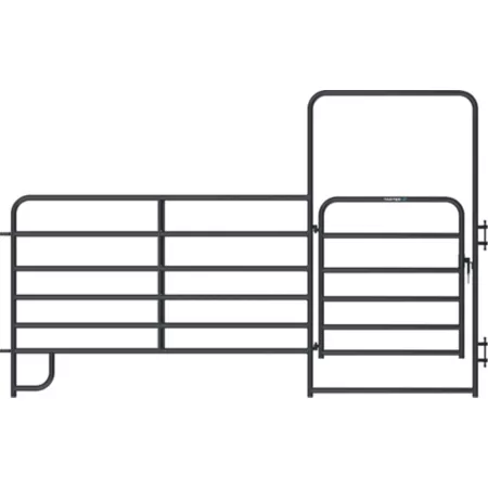 12' x 8' 6-Bar Corral Panel with 4' Passage Gate 86 lbs Blue Corral Panels & Gates