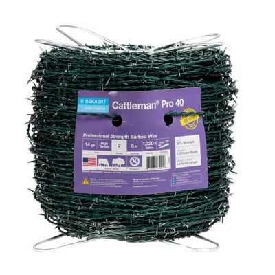 Bekaert 1,320 ft. 14 Gauge 2-Point High-Tensile Barbed Wire, Green