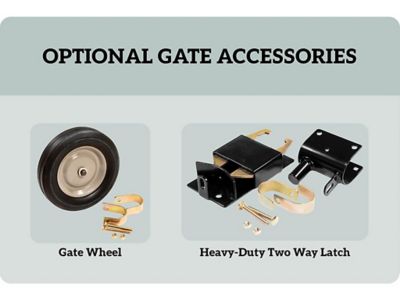 Image showing  14 ft. x 52 in. 6-Bar Tube Gate, Green, 2 in. Tube