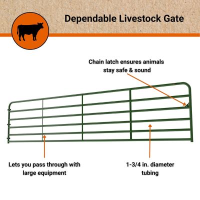 Image showing  18 ft. x 52 in. Tube Gate, Green