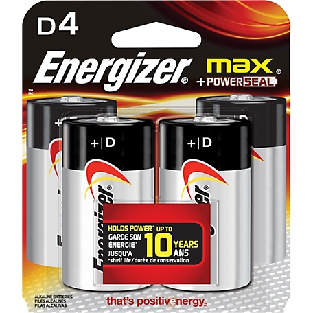 Energizer D Max Batteries, 4-Pack