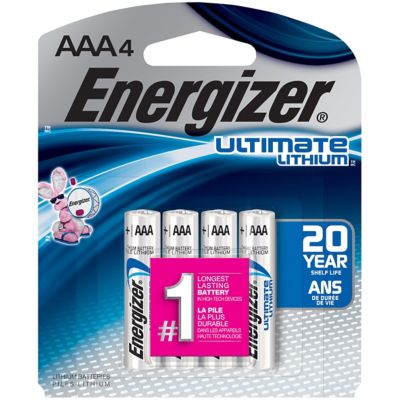Energizer AAA Ultimate Lithium Batteries, 4-Pack