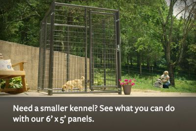 Image showing  6 ft. x 2 in. x 5 ft. Gray Heavy-Duty Dog Kennel Front Panel