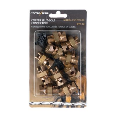 ElectroBraid Copper Split Bolt Connectors, 10-Pack