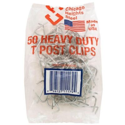 Chicago Heights Steel T-Post Fence Clips, 50-Pack