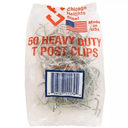 Chicago Heights Steel T-Fence Clips 50 Pack Fence Post Braces & Accessories