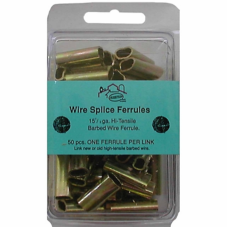 Farmstead Products Company High-Tensile Barbed Wire Ferrules, 15-1/2 Gauge, 50-Pack