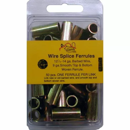 Farmstead Products Company Barbed Wire Ferrules 12-1/2 to 14 Gauge Pack of 50 Crimping Tools & Sleeves