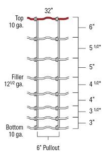 Image showing 330 ft. x 32 in. 12.5 Ga. Monarch General Purpose Field Metal Wire Fence, 6 in. Vertical Stays